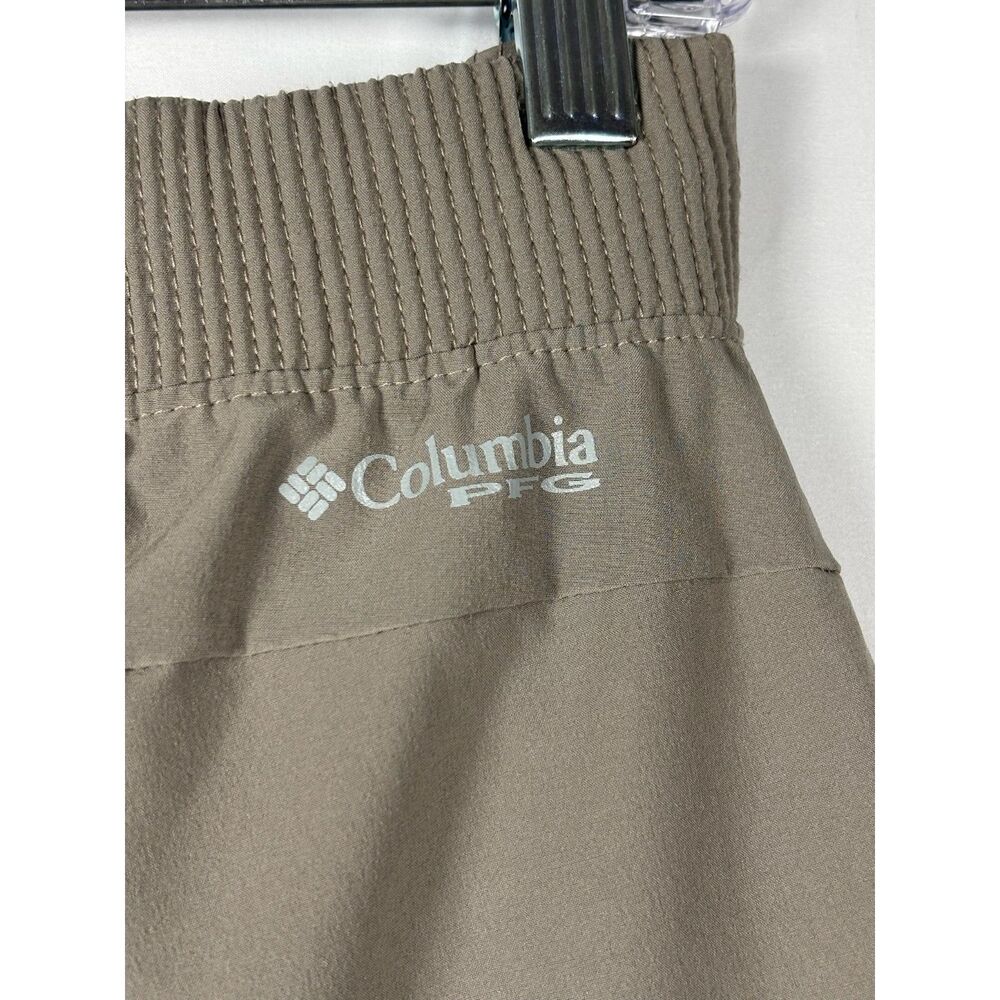 Columbia PFG Women's L Short Khaki Performance Pants Zip Pockets Stretch Hiking - Picture 5 of 11
